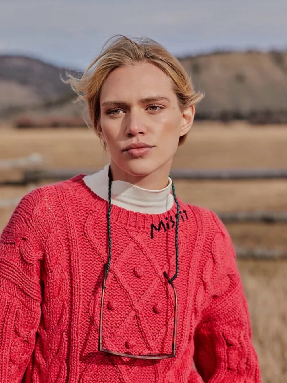 MOTHER • the jumper cable knit sweater - misfit - small red - Picture 6 of 12